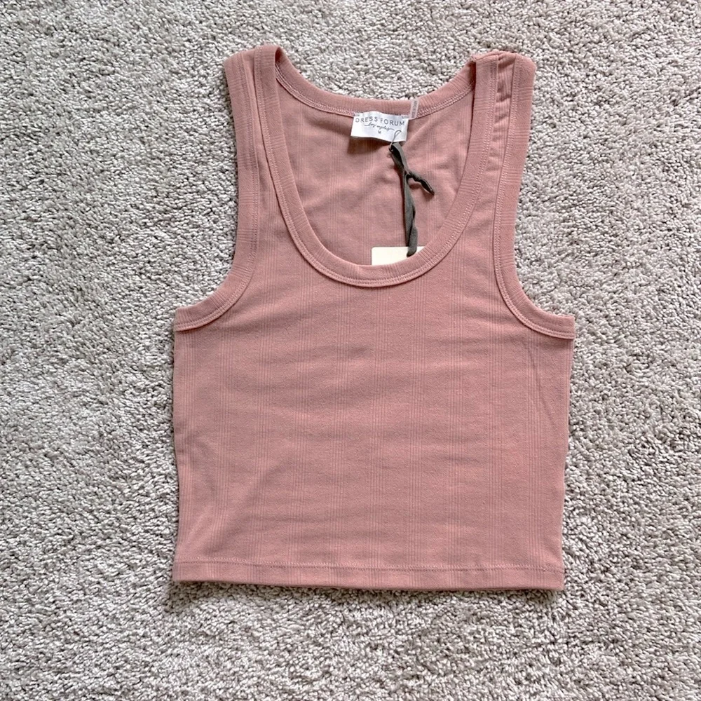 Dress Forum • Dusty Rose Pointelle Cropped Tank